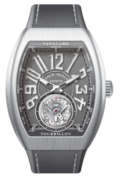 Buy Franck Muller Vanguard Tourbillon Brushed Stainless Steel - Grey Replica Watch for sale Cheap Price V 41 T (BR) (TT) (AC) (TT BLC AC BR)